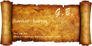 Ganter Barna névjegykártya
